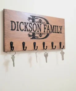 Wooden wall-mounted key organizer
