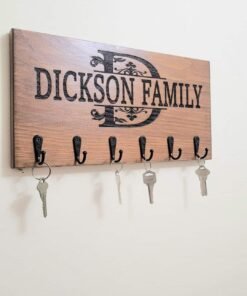 Alternative view of Custom Wooden Key Holder for Wall, Modern Letter Design