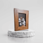 Golden oak stained handmade wooden picture frame