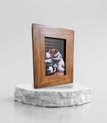 Golden oak stained handmade wooden picture frame