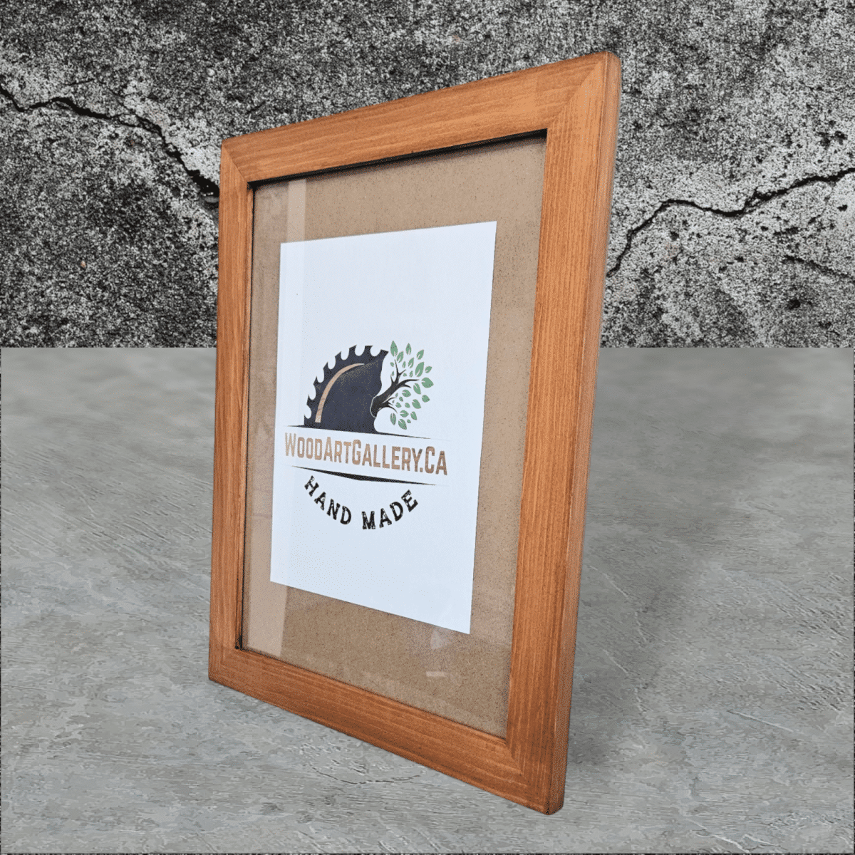 Cedar color stained custom size wooden picture frame