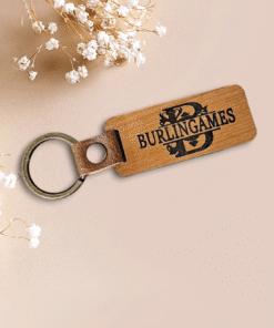 Alternative view of Wooden laser engraved key chain