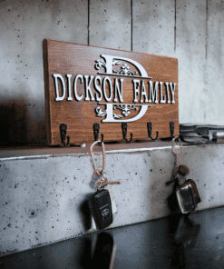 custom wall key holder with 3D letters