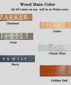 Wooden welcome porch sign with 3D letters