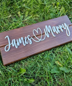 custom wooden name sign w/ 3d letters