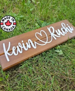 custom wooden name sign w/ 3d acrylic letters
