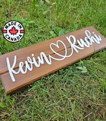 custom wooden name sign w/ 3d acrylic letters