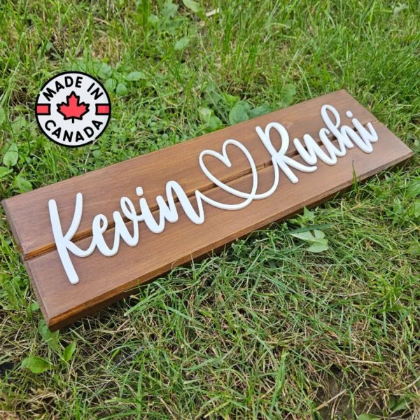 custom wooden name sign w/ 3d acrylic letters