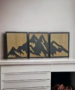 Rustic Mountain Silhouette Wooden Wall Art