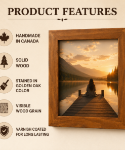 Custom size wooden picture frame dimensions — 4x4 to 30x30 inches — 1.5 inch width 3/4 inch depth — handmade to order