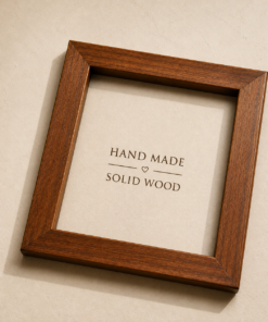 Handmade solid wood picture frame in golden oak stain — custom size built to order in Brampton Ontario Canada