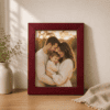 Handmade cherry wood picture frame in solid wood with acrylic front